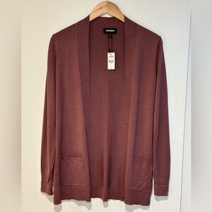 Express Mauve Long Open Front Cardigan Size Small Petite NWT